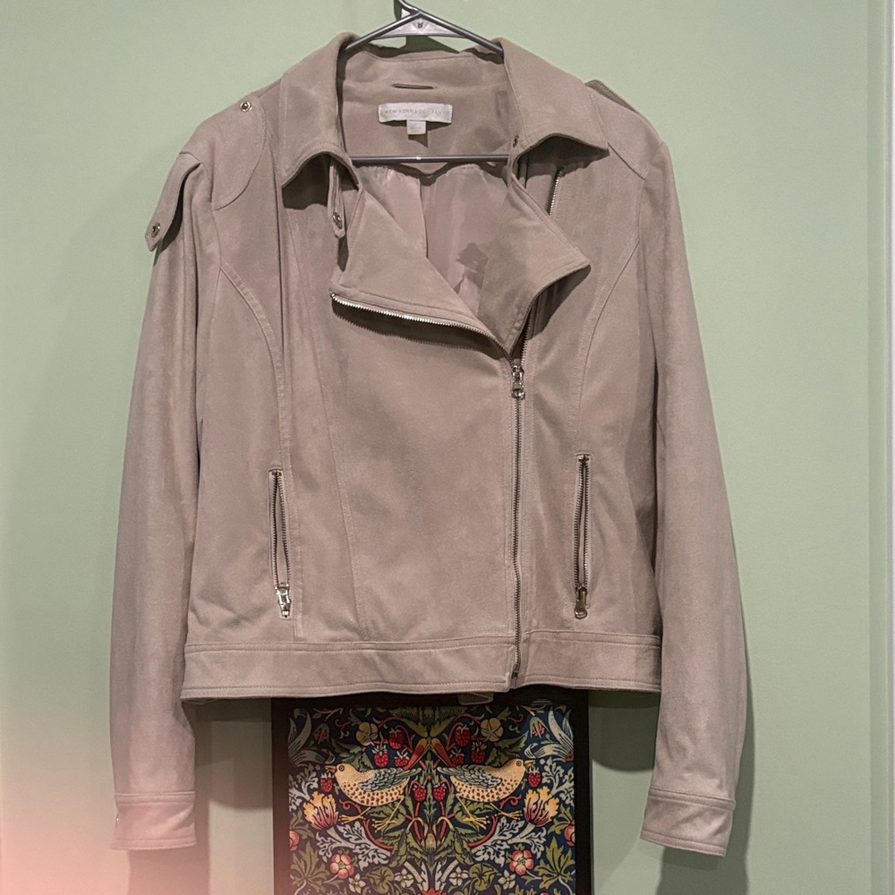 New York & Company Light beige Leather Jacket